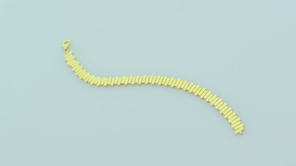 Özel Tasarım Altın Dikdörtgen Formlu Bileklik