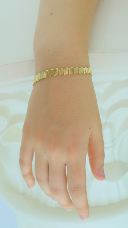 Özel Tasarım Altın Dikdörtgen Formlu Bileklik