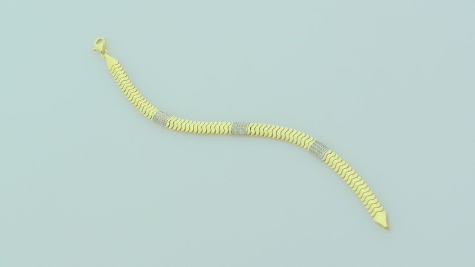 Özel Tasarım Dalga Motifli Altın Bileklik