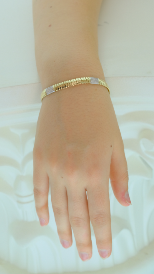 Özel Tasarım Dalga Motifli Altın Bileklik