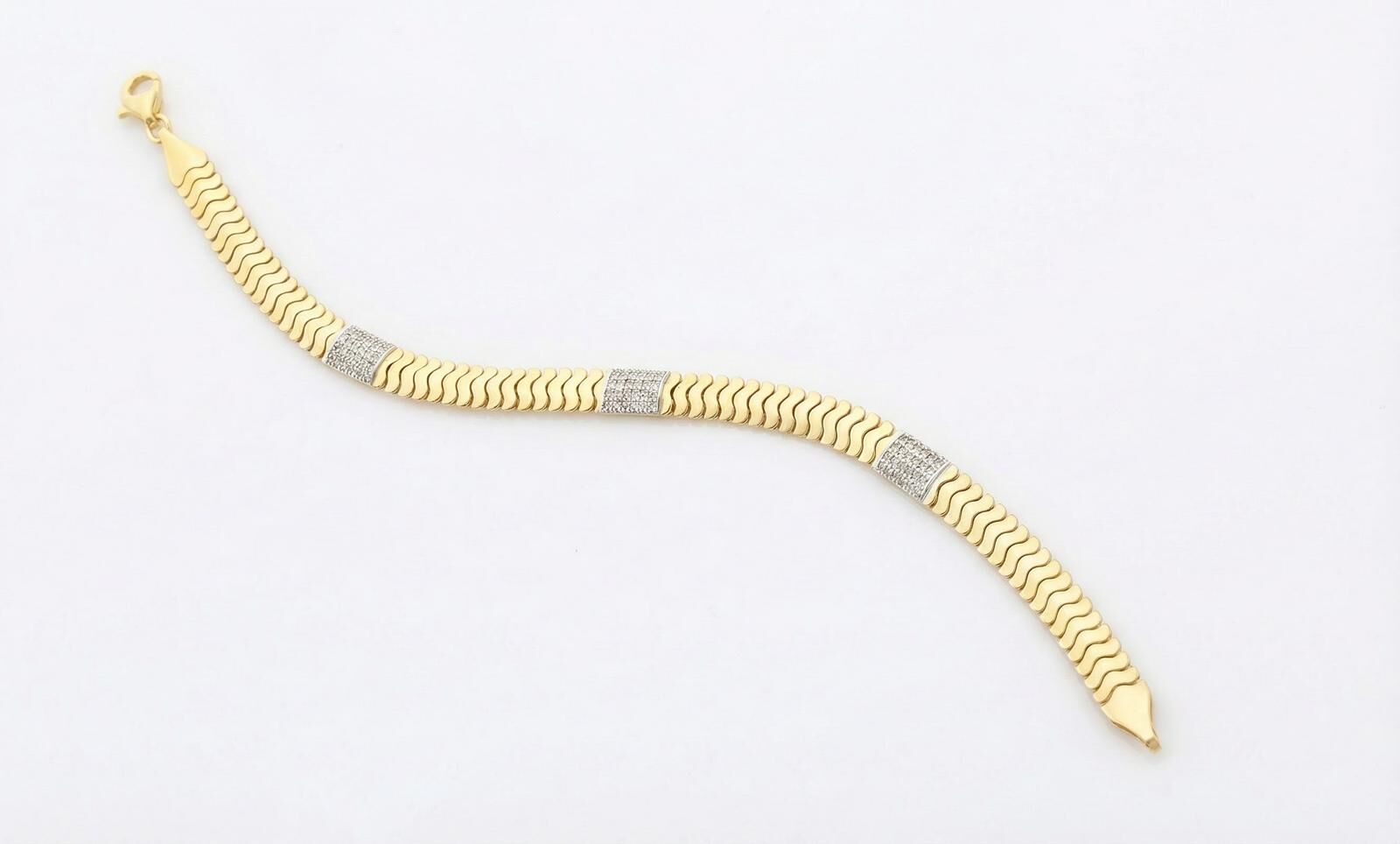 Özel Tasarım Dalga Motifli Altın Bileklik