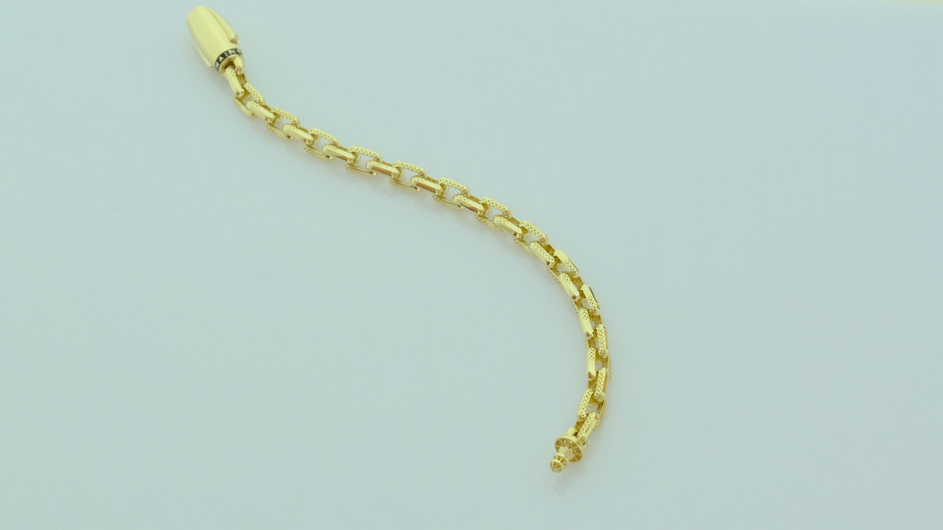 Özel Tasarım Siyah Detaylı Zincir Model Altın Bileklik