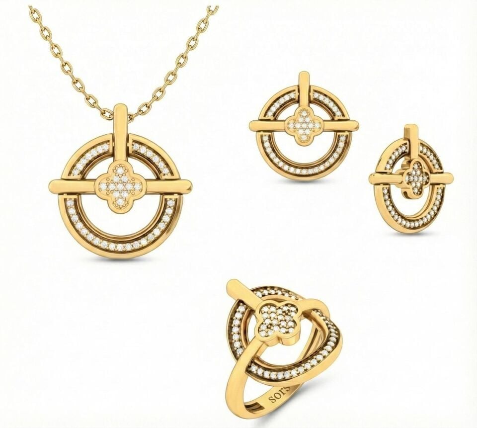 Yuvarlak Şekilli Altın Set