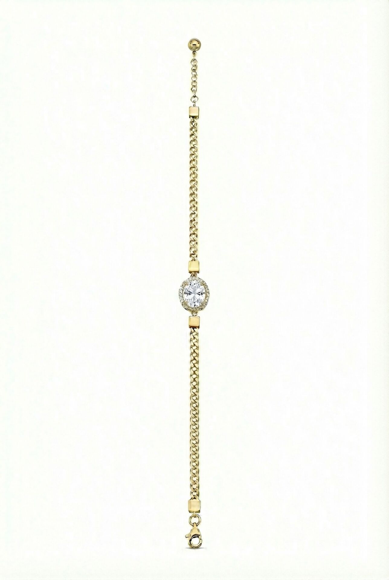 Beyaz Oval Taşlı Bileklik