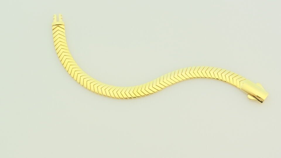 Balık Sırtı Desenli Klasik Altın Bileklik