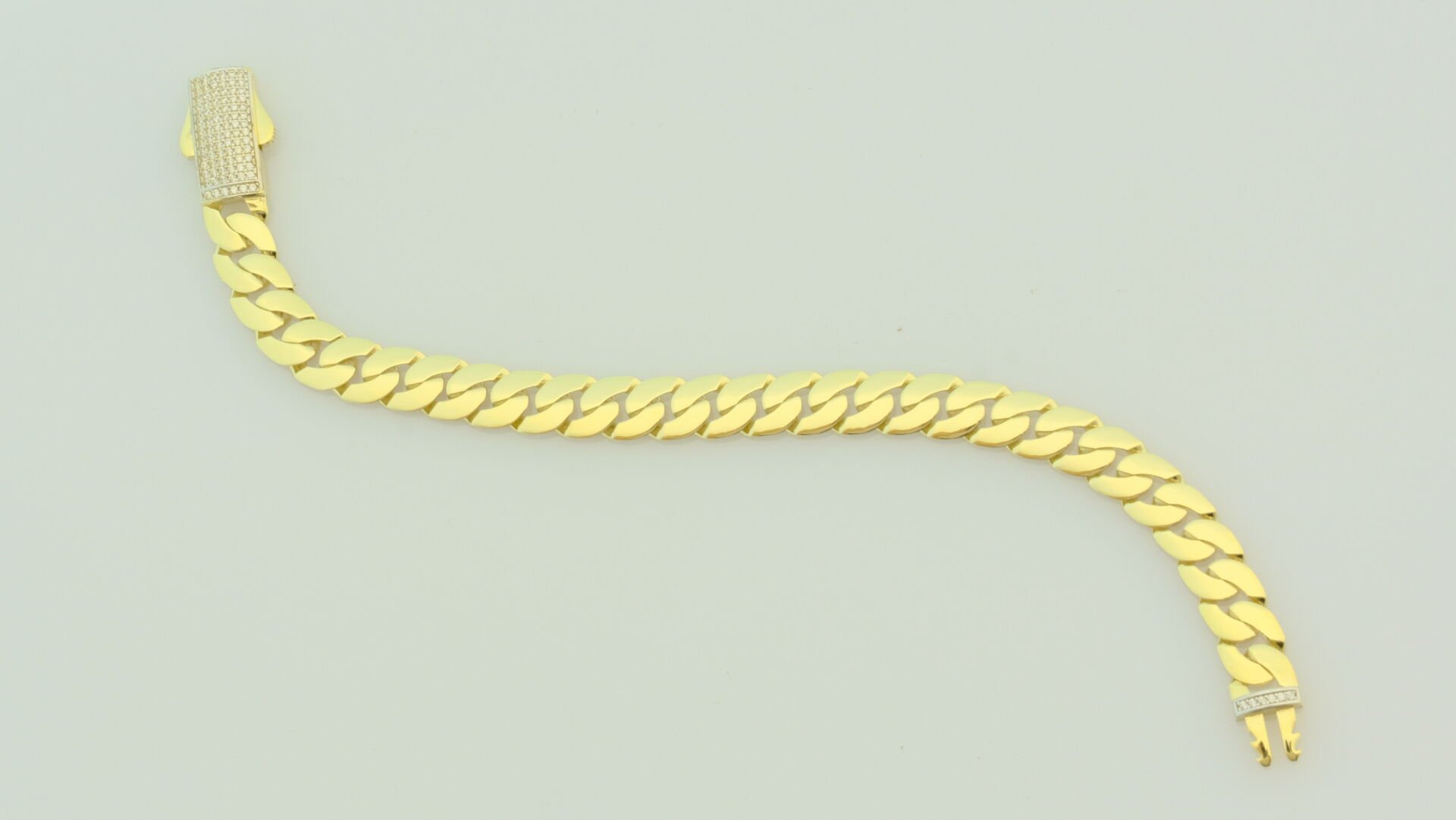 Taş Detaylı Klasik Düz Zincir Altın Bileklik