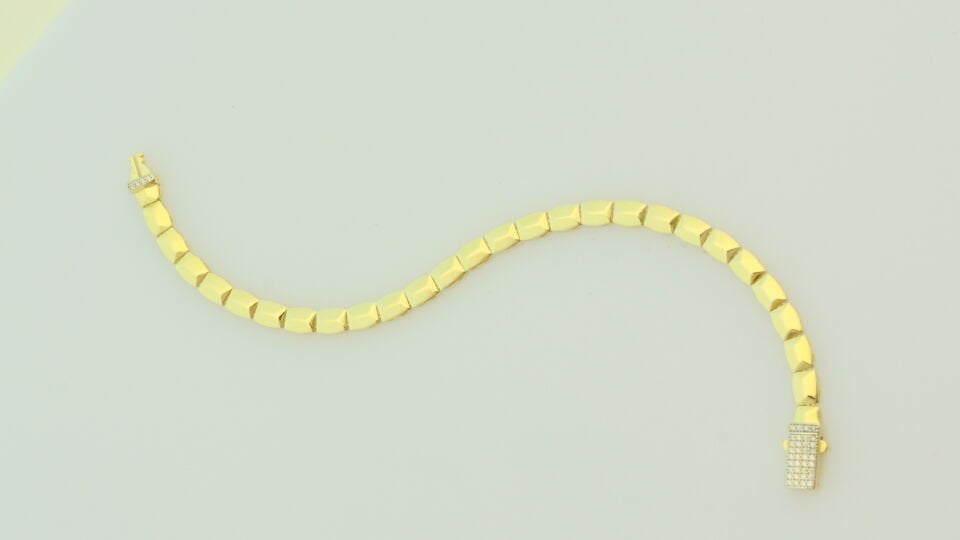 Kristal Formlu Geometrik Altın Bileklik