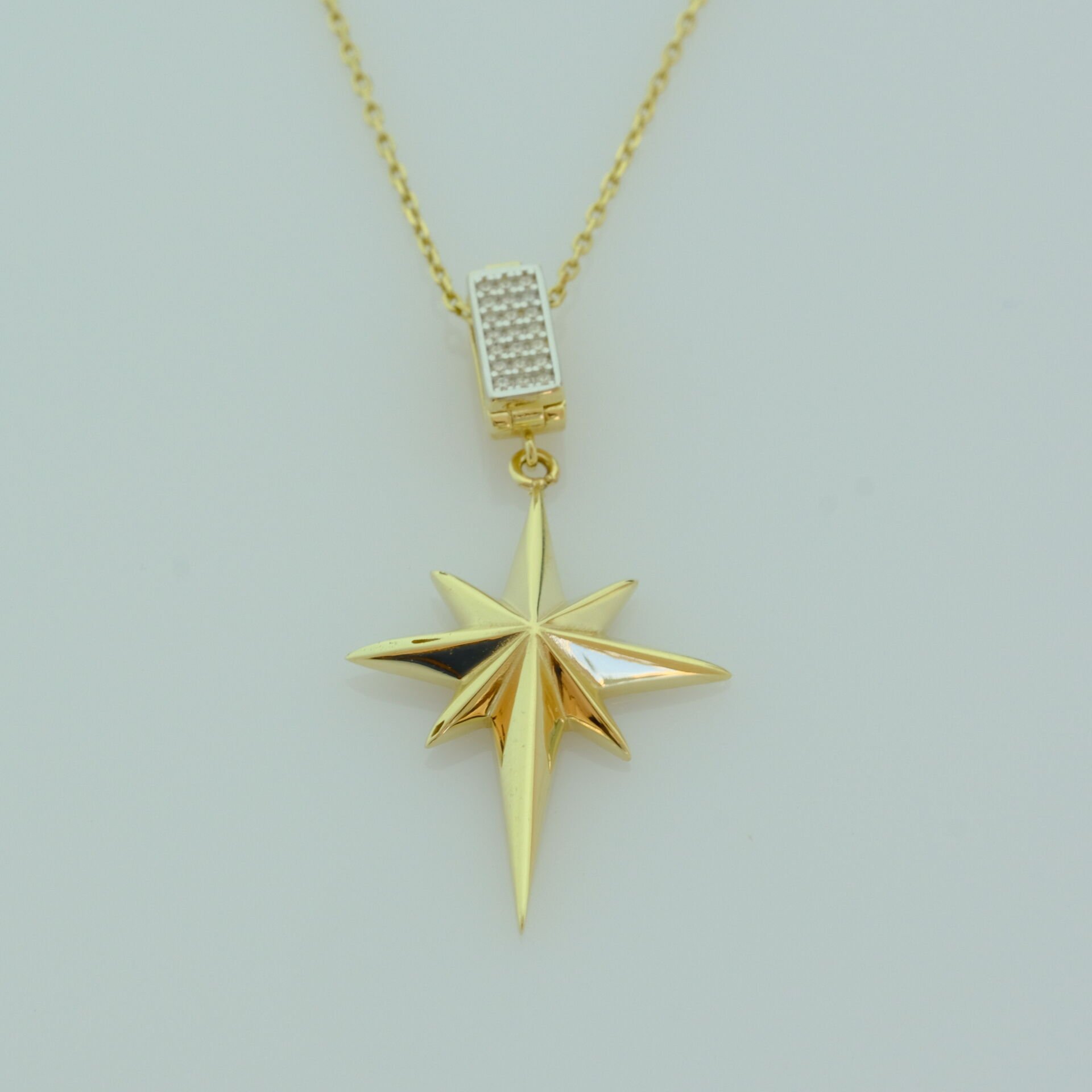Altın Kutup Yıldızı Işıltısı Kolye