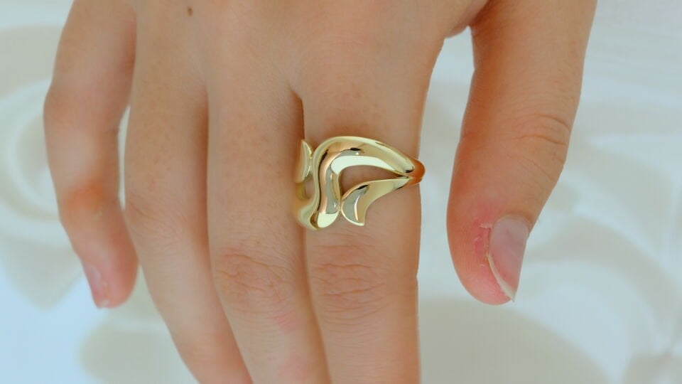 Altın Dalga Esintisi Yüzük