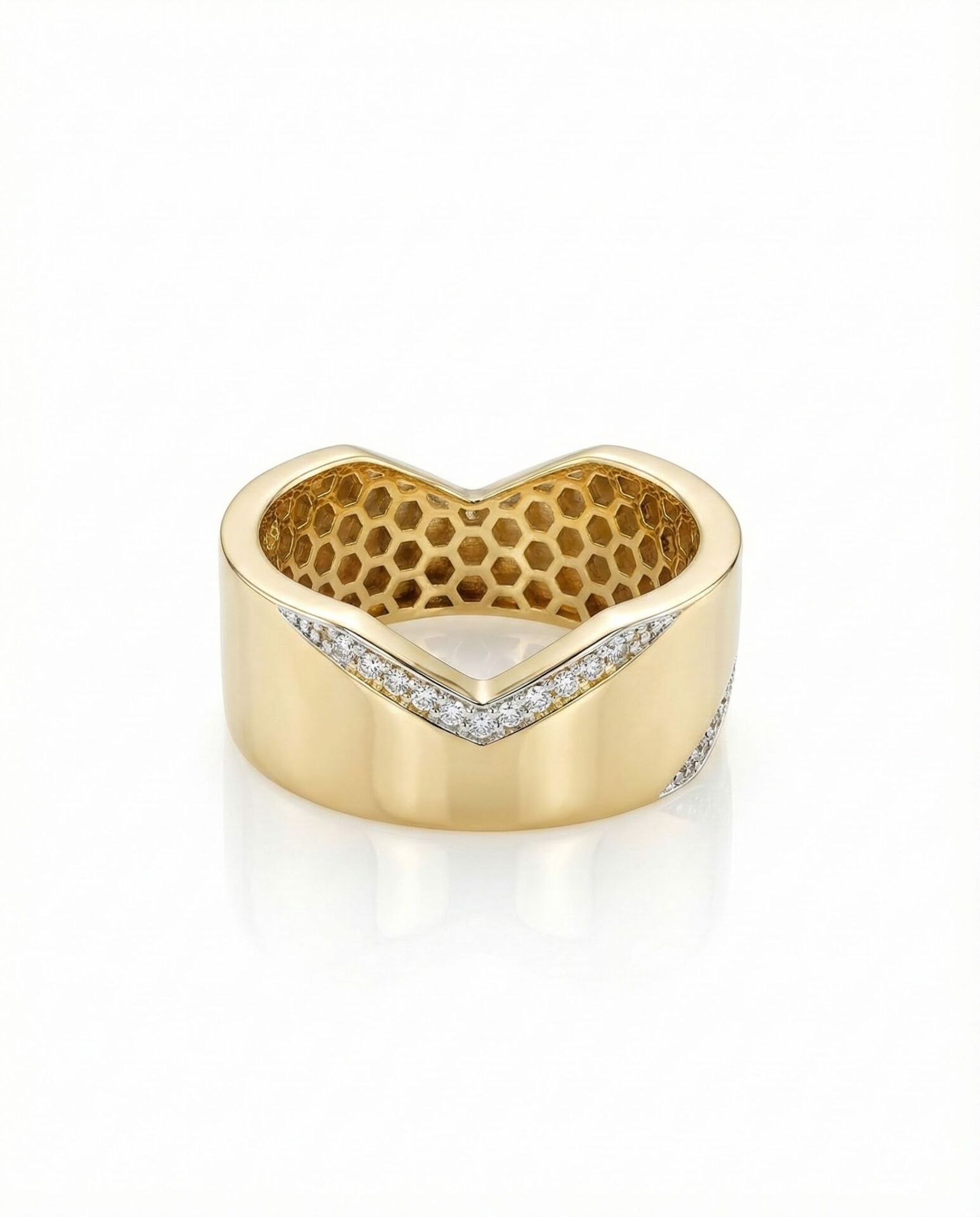 Altın Işıltılı Dalga Yüzük