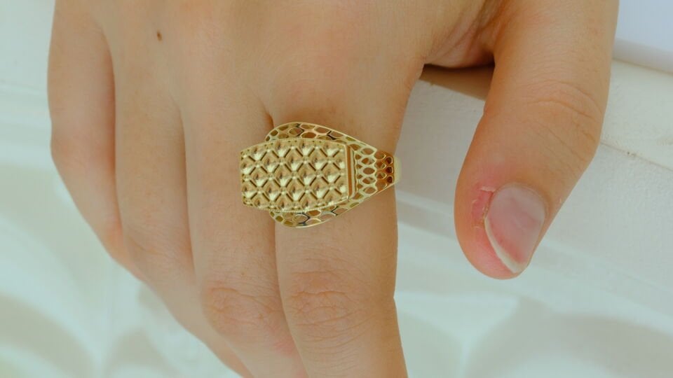 Altın Mozaik Işıltısı Yüzük