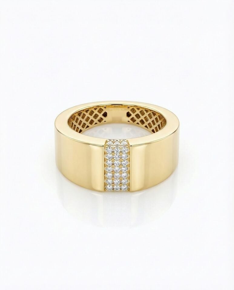 Altın Zarif Işıltı Şerit Yüzük