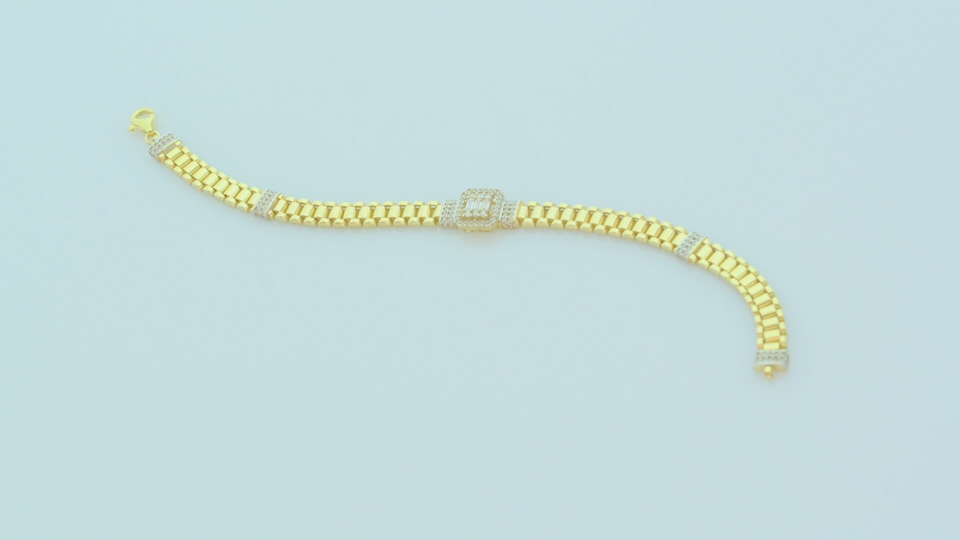 Altın Baget Taşlı Zarif Bileklik