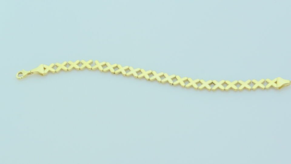 Altın Çarpı Desenli Modern Bileklik