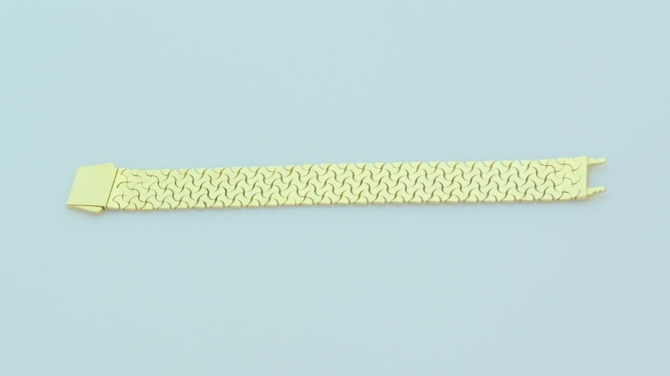 Altın Mozaik Desenli Geniş Bileklik