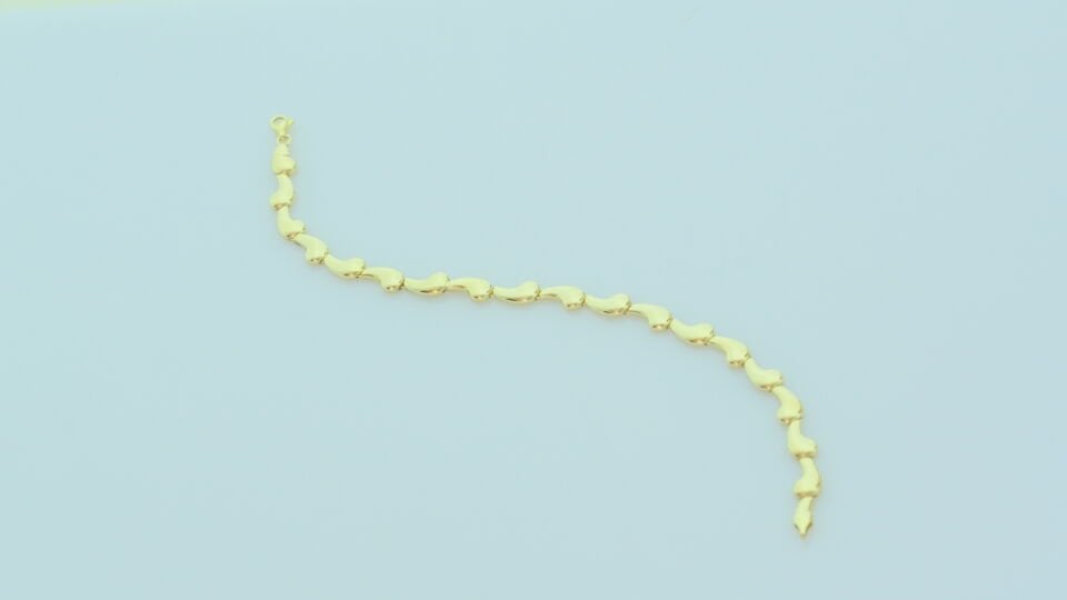 Altın Zarif Dalga Halkalı Bileklik