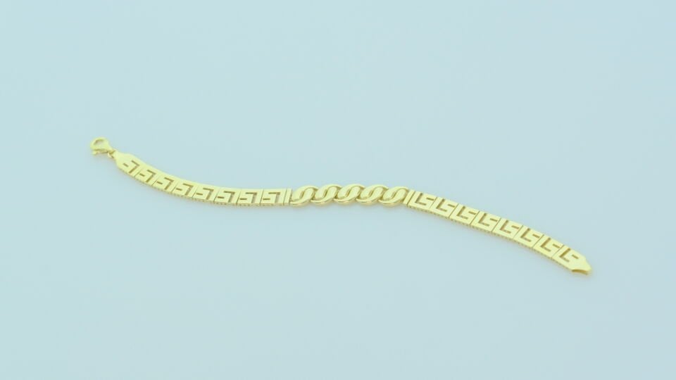 Altın Grek Motifli Zincir Bileklik