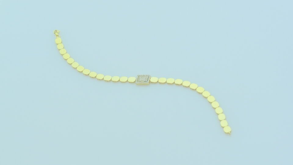 Altın Kare Işıltı Bileklik